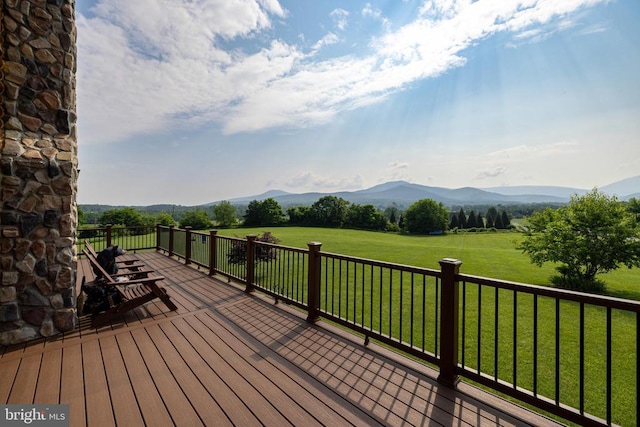 120 Wildflower Ln, Luray, VA 22835 - deck featuring a mountain view and a yard