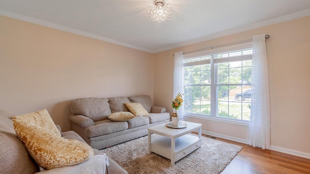 1411 Shenstone Dr, Harrisonburg, VA 22802 - living area featuring light wood-style flooring and crown molding