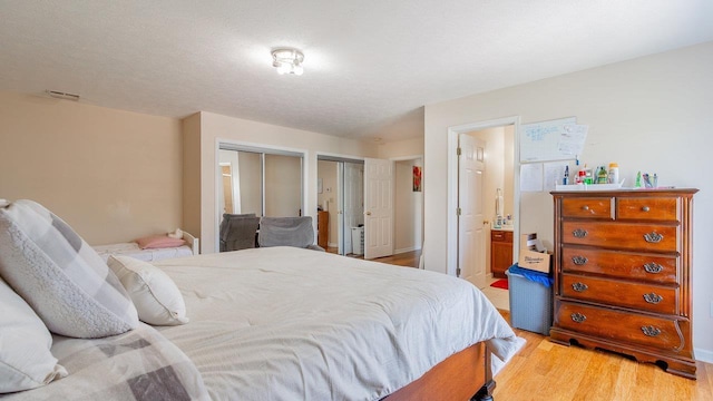 1411 Shenstone Dr, Harrisonburg, VA 22802 - bedroom with light wood-style floors, multiple closets, and connected bathroom
