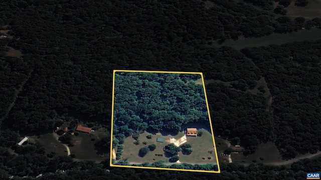 2070 Woodson Rd, Nelson, VA 22967 - aerial view of property and surrounding area with property boundaries highlighted