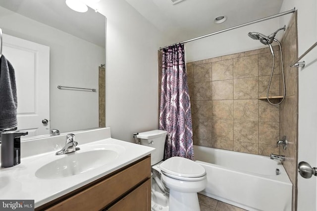 11708 Robin Woods Cir, Spotsylvania, VA 22551 - bathroom with vanity, shower / tub combo with curtain, and tile patterned floors
