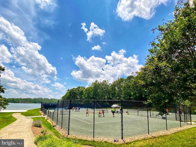 11708 Robin Woods Cir, Spotsylvania, VA 22551 - view of tennis court with a water view