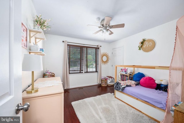12203 Abner Ct, Fredericksburg, VA 22407 - bedroom with dark wood finished floors and ceiling fan
