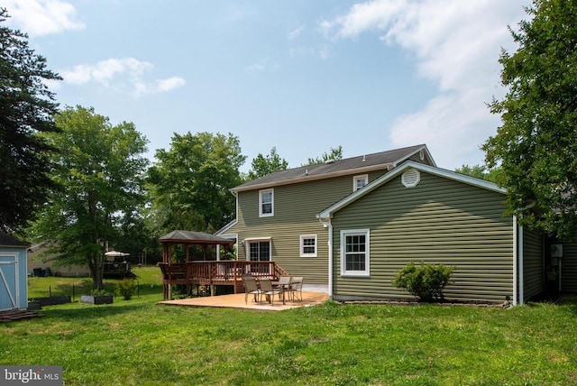 12203 Abner Ct, Fredericksburg, VA 22407 - rear view of property featuring a gazebo, a yard, a deck, and a patio