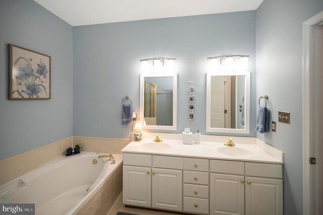 9404 Dalmahoy Ln, Fredericksburg, VA 22408 - full bath with a bath and double vanity