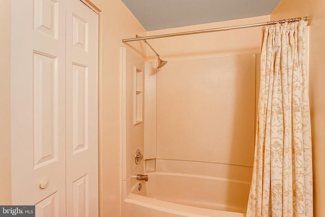  - full bathroom featuring shower / bath combo