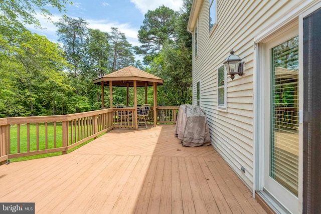  - wooden deck with a gazebo