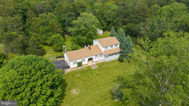  - view from above of property with a heavily wooded area