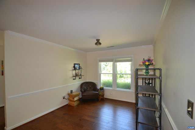 2090 Tavernor Ln, Charlottesville, VA 22911 - sitting room featuring crown molding and hardwood / wood-style floors
