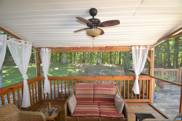 2090 Tavernor Ln, Charlottesville, VA 22911 - deck with a ceiling fan