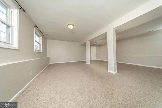  - basement featuring carpet flooring