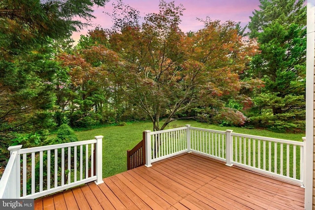 10807 Bent Tree Dr, Fredericksburg, VA 22407 - deck at dusk with a lawn