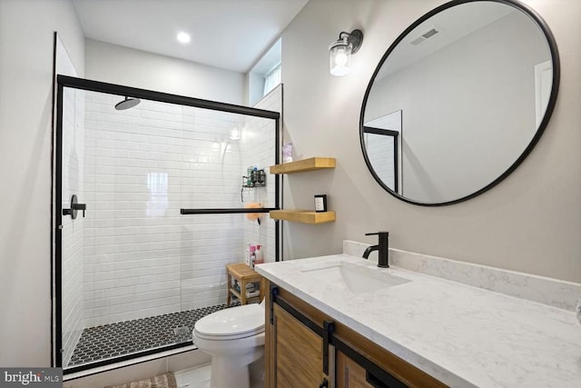 6800 Lake Pointe Dr, Mineral, VA 23117 - bathroom featuring toilet, a shower stall, and vanity