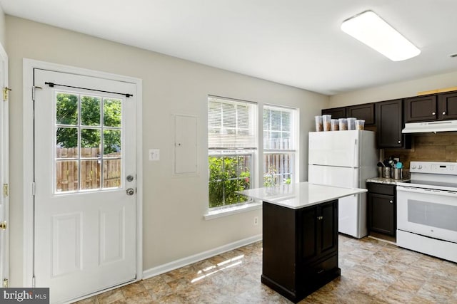 7688 Wankoma Dr, Remington, VA 22734 - kitchen with white appliances, under cabinet range hood, healthy amount of natural light, and light countertops