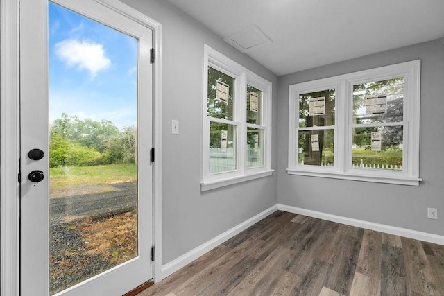 14372 E Side Hwy S, Grottoes, VA 24401 - doorway to outside featuring dark wood-style flooring, baseboards, and plenty of natural light