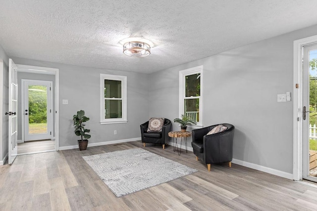 14372 E Side Hwy S, Grottoes, VA 24401 - living area featuring wood finished floors, baseboards, and a textured ceiling