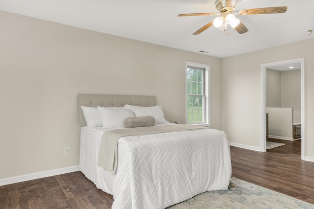 740 Confederacy Dr, Penn Laird, VA 22846 - bedroom featuring wood finished floors, baseboards, and ceiling fan