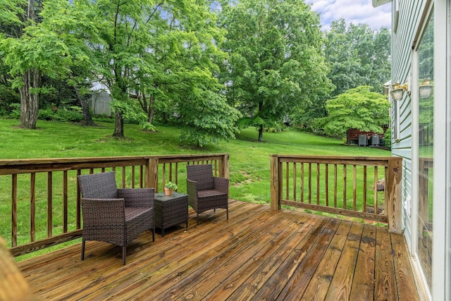 740 Confederacy Dr, Penn Laird, VA 22846 - wooden terrace with a yard