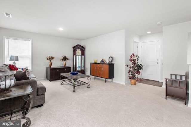 3801 Drayton Ct, Fredericksburg, VA 22408 - carpeted living area featuring recessed lighting and baseboards