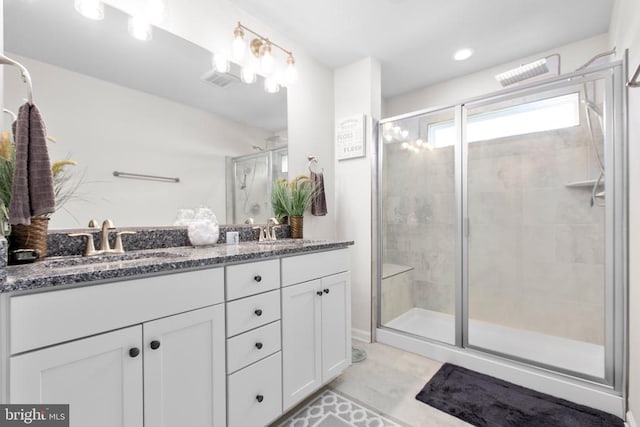 3801 Drayton Ct, Fredericksburg, VA 22408 - full bathroom featuring double vanity and a shower stall