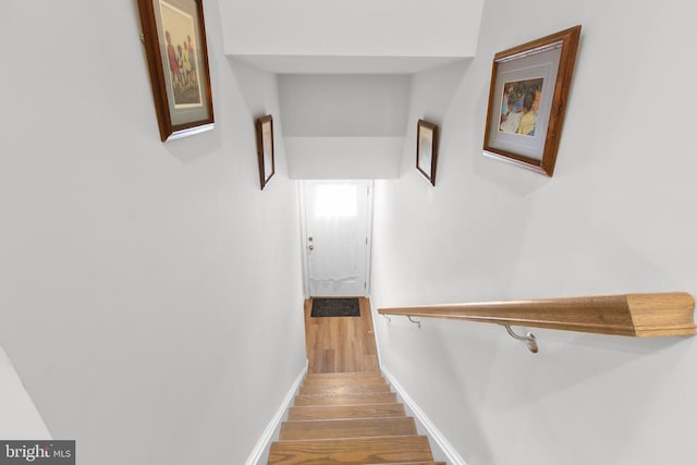 3801 Drayton Ct, Fredericksburg, VA 22408 - staircase with wood finished floors and baseboards