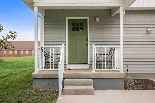 16715 Prospect Ave E, Elkton, VA 22827 - property entrance featuring covered porch and a yard