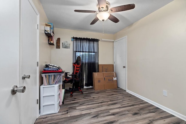 58 Augusta St, Verona, VA 24482 - home office with wood finished floors and ceiling fan