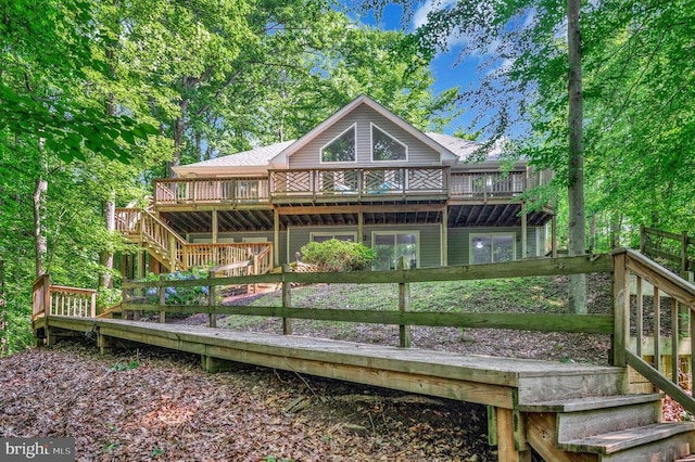14906 Laurel Point Ln, Spotsylvania, VA 22551 - back of property with a deck and stairs