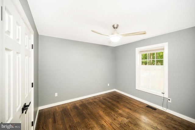 14906 Laurel Point Ln, Spotsylvania, VA 22551 - unfurnished room with a ceiling fan and dark wood finished floors