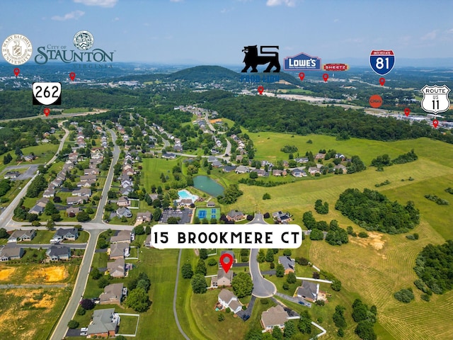 15 Brookmere Ct, Staunton, VA 24401 - drone / aerial view