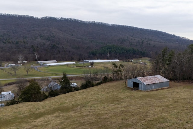 15745 Runions Creek Rd, Broadway, VA 22815 - aerial view featuring a wooded view, a rural view, and a mountain view