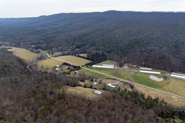 15745 Runions Creek Rd, Broadway, VA 22815 - birds eye view of property featuring a forest view and a mountain view