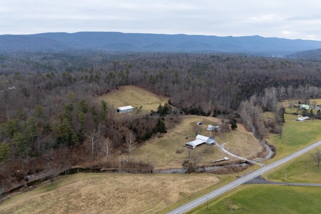15745 Runions Creek Rd, Broadway, VA 22815 - bird's eye view featuring a mountain view and a wooded view