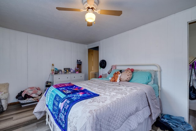 15745 Runions Creek Rd, Broadway, VA 22815 - bedroom with ceiling fan and wood finished floors