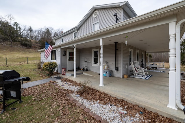 15745 Runions Creek Rd, Broadway, VA 22815 - exterior space featuring covered porch and a grill