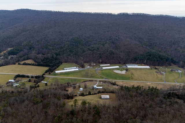 15745 Runions Creek Rd, Broadway, VA 22815 - bird's eye view featuring a wooded view, a rural view, and a mountain view