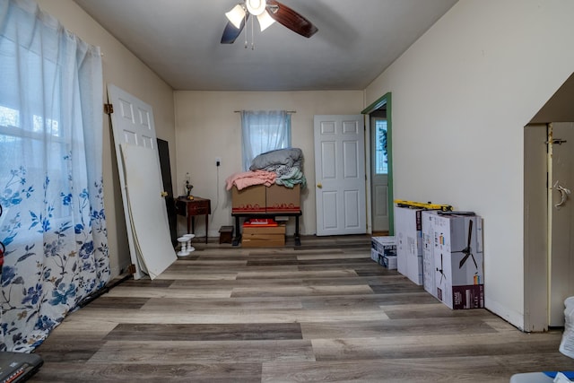 15745 Runions Creek Rd, Broadway, VA 22815 - interior space with a ceiling fan and wood finished floors