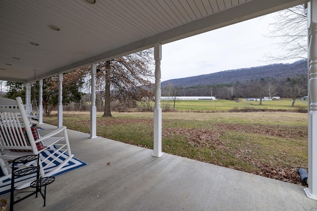 15745 Runions Creek Rd, Broadway, VA 22815 - view of patio / terrace with a mountain view