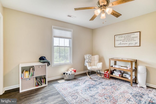 11400 Alvin Ln, Culpeper, VA 22701 - living area featuring wood finished floors and a ceiling fan