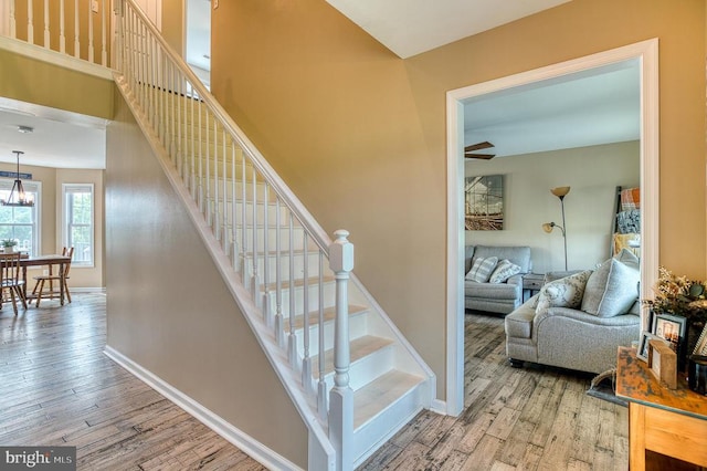 11400 Alvin Ln, Culpeper, VA 22701 - staircase featuring wood finished floors and baseboards