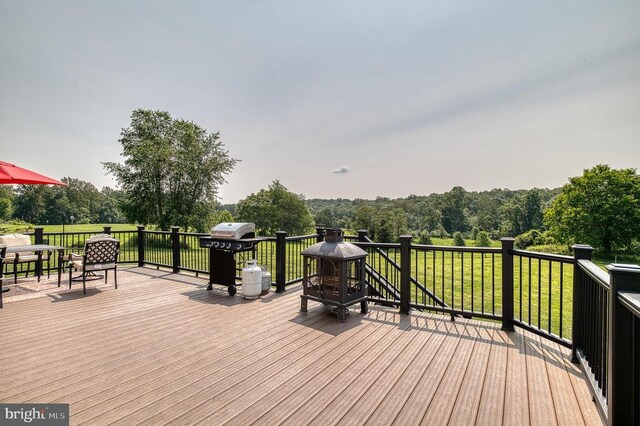11400 Alvin Ln, Culpeper, VA 22701 - wooden deck featuring grilling area and a yard