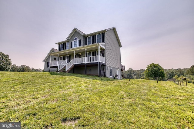 11400 Alvin Ln, Culpeper, VA 22701 - back of house featuring a porch, a yard, and stairs