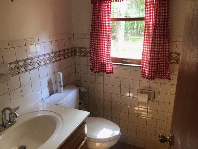 109 Cooper Dr, Stuarts Draft, VA 24477 - half bathroom with tile walls and vanity