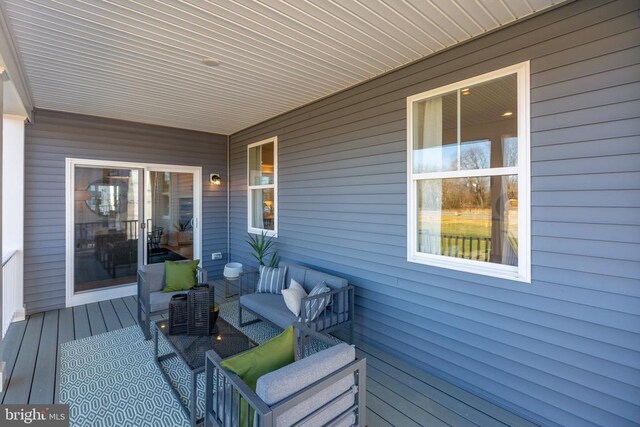 10103 N Streamview Ct, Fredericksburg, VA 22408 - wooden deck with outdoor lounge area