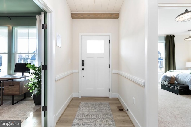 10103 N Streamview Ct, Fredericksburg, VA 22408 - entryway featuring light wood finished floors and baseboards