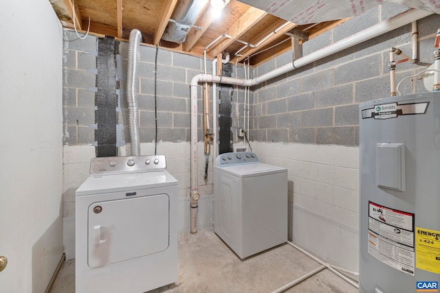 7 Spoon Ter, Palmyra, VA 22963 - laundry room with electric water heater and washer and dryer