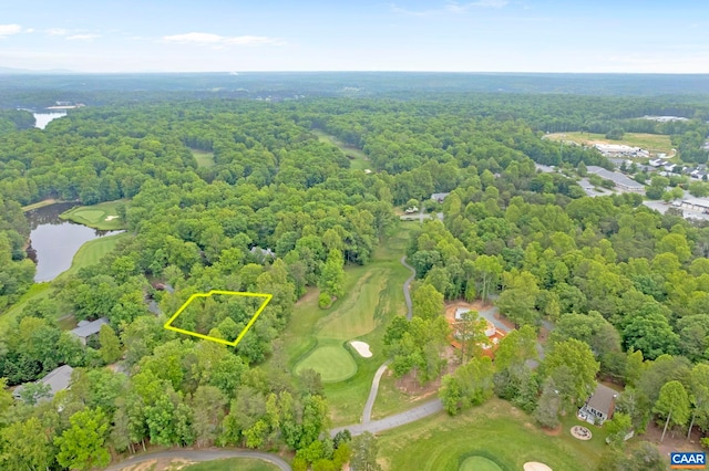 7 Spoon Ter, Palmyra, VA 22963 - aerial overview of property's location with property parcel outlined, a large body of water, and a local golf course