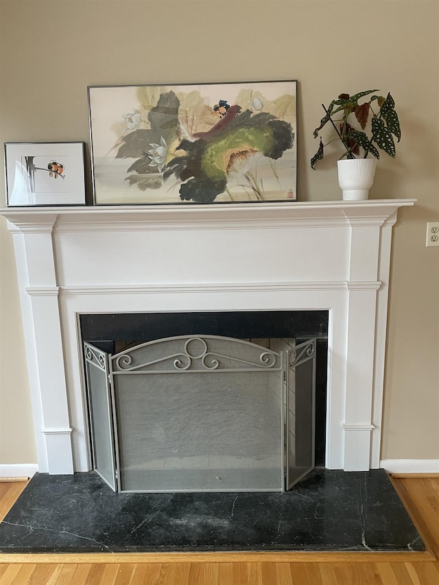 27 Shannon Pl Unit 27, Staunton, VA 24401 - detailed view of a fireplace with flush hearth and wood finished floors