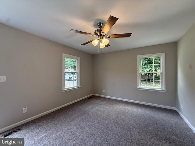 319 Chopping Rd, Mineral, VA 23117 - spare room featuring dark carpet and ceiling fan