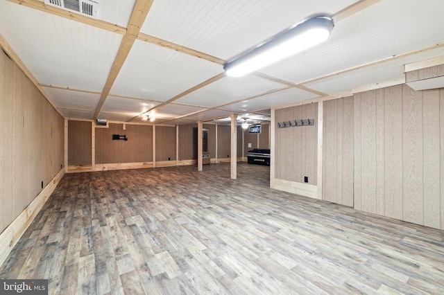 369 Eldon Yates Dr, Stanley, VA 22851 - finished basement with wooden walls and wood finished floors